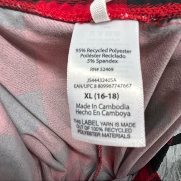 Joyspun Women’s Buffalo Plaid “COZY” Pajama Set – Red/Black Check – Size XL - Picture 7 of 7